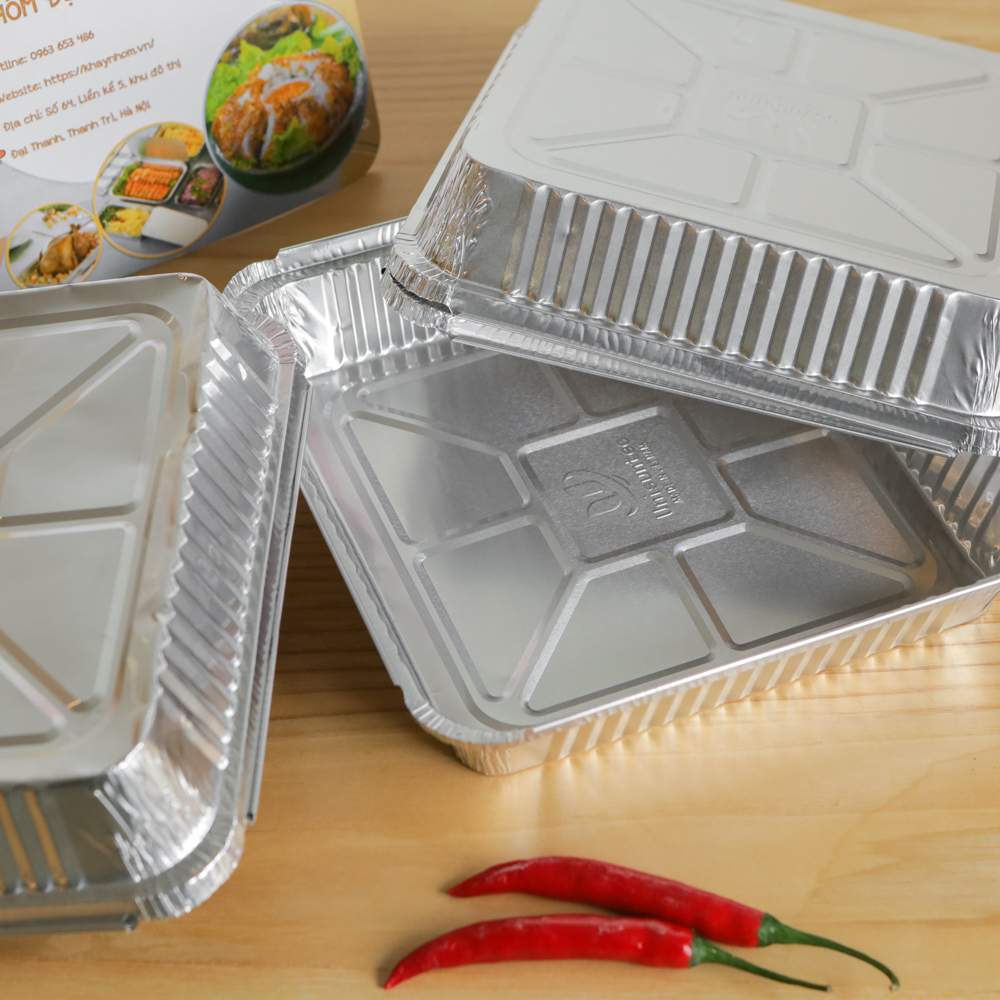 Disposable aluminium foil containers 1750ml square